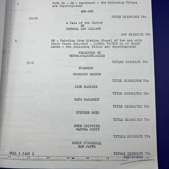 Ben Hur Original Film Script - Vault Copy 1959 Vintage Collectible - Picture 3 of 5